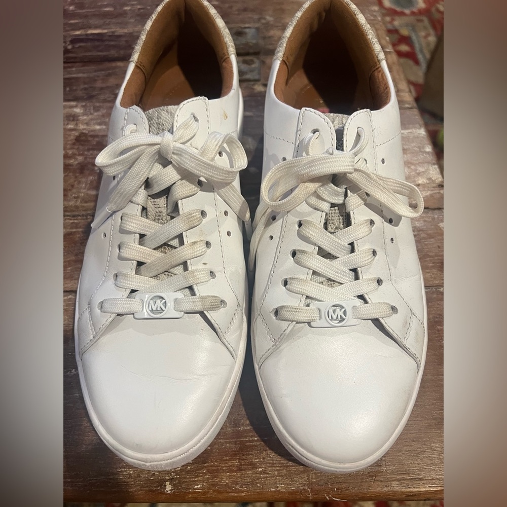Michael Kors white leather sneakers. Size9.5.